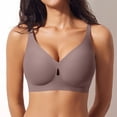 thumbnail image 2 of KDDYLITQ Womens Wireless Bra No Underwire Comfort Seamless Bras Soft Bralette Full Coverage Bra Gray S, 2 of 4