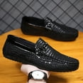 thumbnail image 3 of Men's Casual Loafers Slip On Leather Shoes Comfortable Lightweight Driving Shoes Male Moccasins Classic Penny Loafer Flats Boat Shoes Outdoor Walking Shoes, 3 of 16