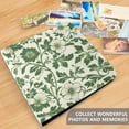 thumbnail image 4 of FORMRS 3 Ring Photo Album 4"x6" Self Adhesive Large Capacity PU Leather Cover, Green Floral, 4 of 8