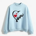 thumbnail image 6 of Baqcunre Crewneck Sweatshirts Printing Sweatshirt Top Long Sleeved Sweatshirt Casual Blouse Temperament Pullover Top (Blue S-2XL), Womens Sweatshirt Womens Tops Valentine's Day Shirts for Women, 6 of 6