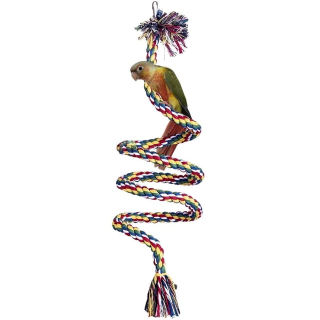 Juguetes para pájaros con cascabel, juguetes para masticar para loros, cuerda de algodón para escalar, juguetes ajustables para loros, periquitos, callopsite espinal, juguetes para