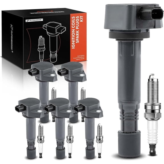A-Premium Set of 6 Ignition Coil Pack and Iridium Spark Plugs Compatible with Honda Pilot 2009-2015, Ridgeline 2009-2014 & Acura RDX 2013-2015, ZDX 2010-2013, 3.5L, Replace# 30520RN0A01, NGK97390