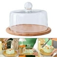 thumbnail image 4 of Wood Cake Dome Cake Display Server Tray for Dining Table Kitchen 285x177mm, 4 of 7