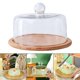 thumbnail image 4 of Soporte de madera para tartas con cúpula, molde para tartas, plato para servir ensaladas, soporte para tartas giratorio 285x177mm, 4 of 8