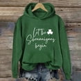 thumbnail image 4 of Yajing Oversized Hoodies for Women Xxl Green Women'S English Let The Shenanigans Begin Fashion Round Neck Casual Letter St. Print Long Sleeve Top Sweatshirt, 4 of 4