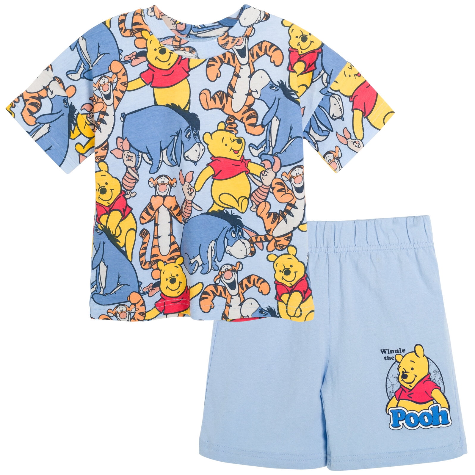 Disney Winnie the Pooh Eeyore Tigger Toddler Boys T-Shirt and Shorts Outfit Set Infant to Little Kid