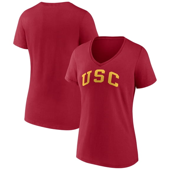 Women's Cardinal USC Trojans Arch V-Neck T-Shirt