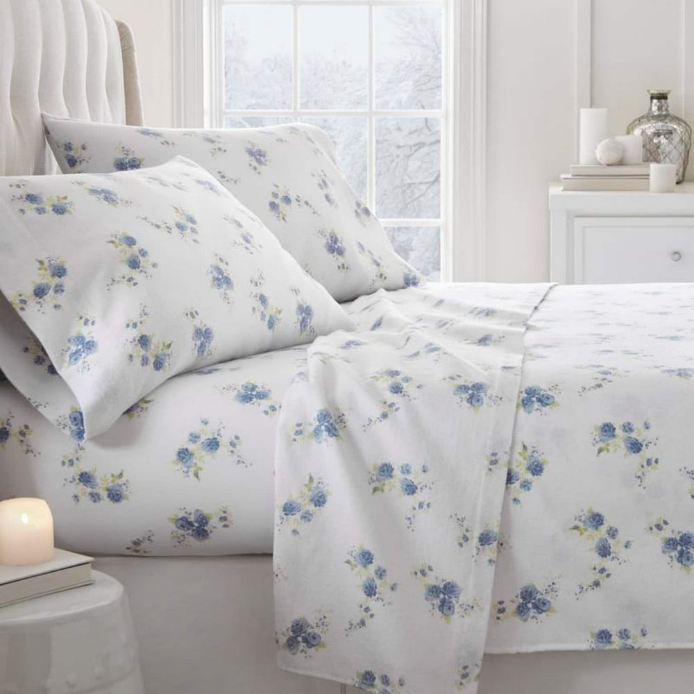 800 Thread Count Premium Rose Flannel Sheet Set by Noble Linens