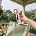 thumbnail image 5 of Kumdkd Ultra High-Speed Thermoelectric Cooling Handheld Fan, 4000mAh 199 Speeds Portable Mini Fan 2.36x2.14x7.1in, Personal Desk Fan with Lanyard for Travel Office Outdoorin White Pink Gray, 5 of 8