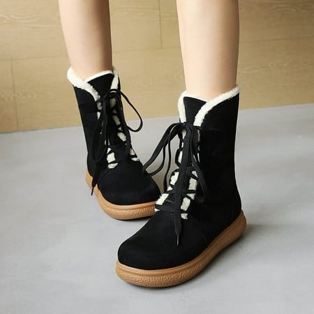 

Wirdiell Boots for Women Ladies Boots With Cross-lacing Padded Cotton Boots Snake Print Flat Heel Ankle Boots Women Boots Coffee 35