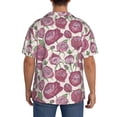 thumbnail image 3 of Fuzoiu Rose Flowers Print Men's Casual Short,Men's Short Sleeve Shirt,Mens Casual Button Down Shirts,Cuban Collar Summer Shirt for Beach, Vacation, and Outdoor Activities-Medium, 3 of 5