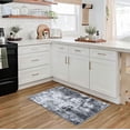 thumbnail image 3 of Modern Abstract Small Area Rugs 2x3, Washable Kitchen Rug Non-Slip Soft Small Bathroom Rug, Beige Striped Entryway Rugs Abstract Print Faux Wool Doormat for Bedside Entrance Bedroom Sink, 3 of 6