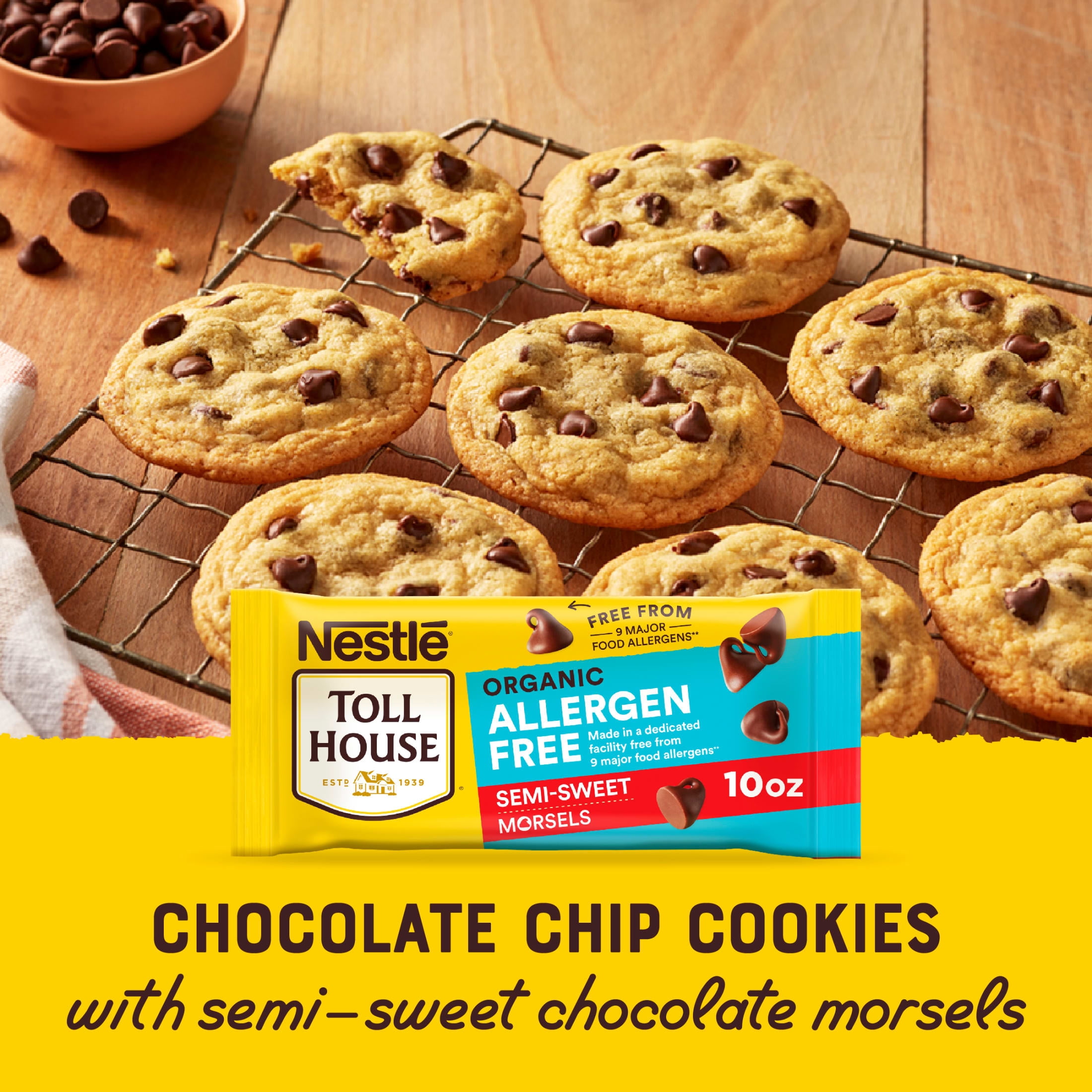 Nestle Toll House Organic Allergen Free Semi-Sweet Regular Chocolate Chips, 10 oz Bag