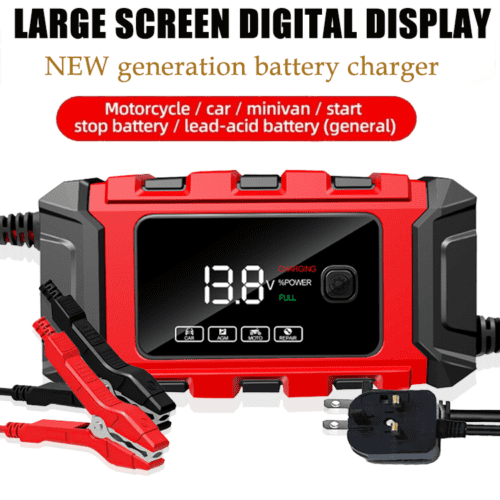 Smart Car Battery Charger Automatic Jump Starter Pulse Repair 12V AGM/GEL UK Red