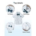 thumbnail image 4 of CARETOO Boy Clothes Set Toddler Boy Suit Formal Dress Shirt Bowtie Suspender Pants Wedding Cotton Fabric Baby Boy Church Clothes 1-10T, 4 of 9