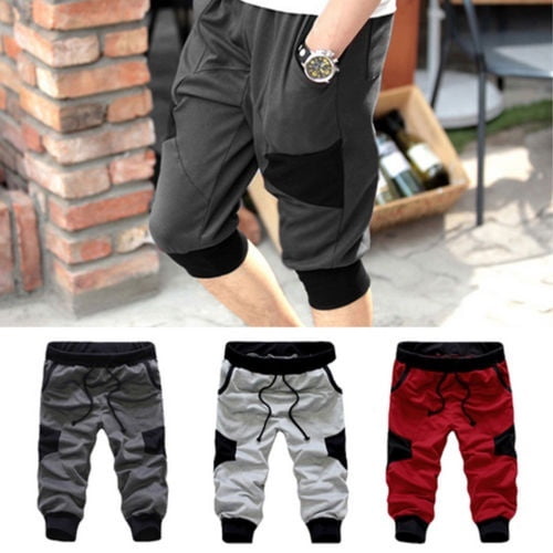 3/4 Knee Men Jogger Short Loose Casual 