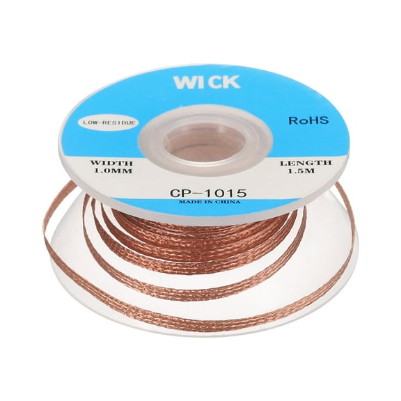 Uxcell Solder Wick Braid No-Clean Desoldering Braid for Laboratory Home 0.039 inch x 5 Feet 1 Pack