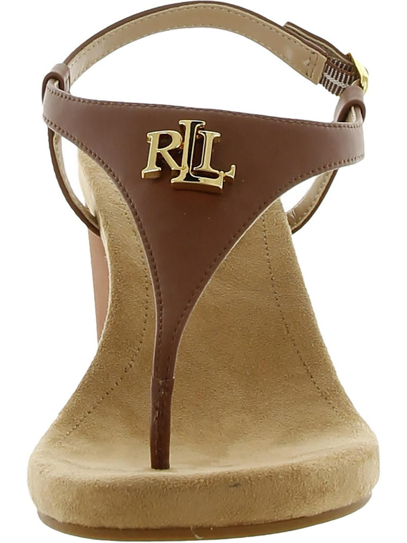 Lauren Ralph Lauren Womens Jeannie Logo Wedge Sandals