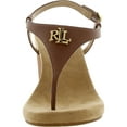 thumbnail image 3 of Lauren Ralph Lauren Womens Jeannie Faux Leather Logo Wedge Sandals, 3 of 3