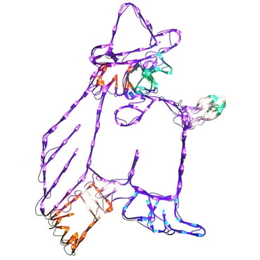 46" Halloween Lighted Flying Witch Decoration