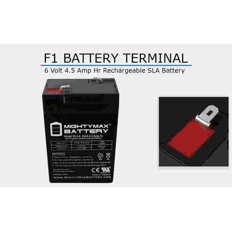 Mighty Max 6V 4.5Ah SLA Battery – Replacement For Ritar RT645, ML4-645911 – Alarm, Scooter, UPS
