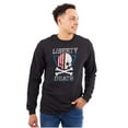 thumbnail image 4 of Liberty Death Skull Crossbones Flag Long Sleeve TShirt Men Women Brisco Brands X, 4 of 6