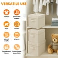 thumbnail image 5 of PinkSheep Collapsible Storage Bins with Lids, Stackable Fabric Cube Storage Organizer Basket Bin with Handles (10.5" x 10.5"), 2 Pack, Beige, 5 of 8