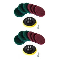 2X 4 Inch Drill Power Brush Tile Scrubber Scouring Pads Cleaning Kit, Heavy Duty Household Tool