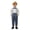 R49-Blue, variant on RMGVDSD Toddler Baby Boys Clothes Set Formal Long Sleeve Dress Shirt with Bowtie Suspender Pants Outfit Sets for Birthday Wedding Party 18-24 Months