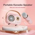 thumbnail image 2 of Vivamic Portable Kids Karaoke Fun Set, Viva Mic Portable Microphone, Mini Karaoke Machine with 2 Wireless Microphones Voice Changer for Home and Outdoor Entertainment (Dual,Off-White), 2 of 8