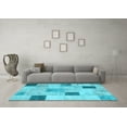thumbnail image 3 of Ahgly Company Indoor Rectangle Patchwork Light Blue Transitional Area Rugs, 8' x 10', 3 of 4