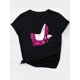 thumbnail image 2 of Camiseta de mujer con estampado de tacones altos y brillantes, estilo casual, cuello redondo y manga corta. Brillante y elegante, ideal para el tiempo libre., 2 of 7