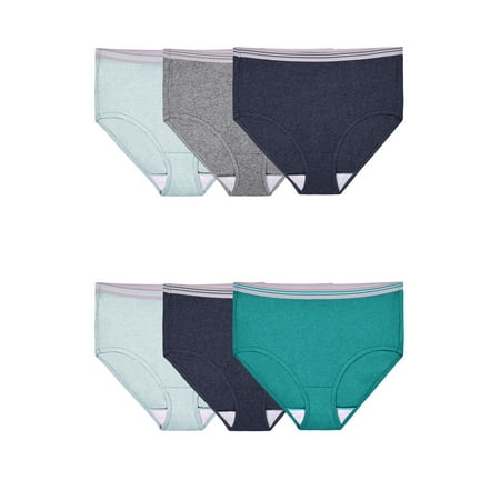 Fruit of the Loom Women's Assorted Cotton Brief Underwear, 6-Pack