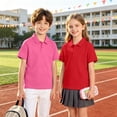 thumbnail image 2 of YOUYEDIAN Back To School Kids Polo Shirts Fashion Short Sleeve Quick Dry Sport Versatile Sport School Uniform Casual Lapel Collar Breathable Solid Color Comfortable T-shirts, 2 of 5