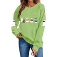 thumbnail image 2 of TKLPEHG Womens Halloween Sweatshirt 2026 Fashion Bookish Reading Ghost Graphic Sweatshirt For Book Lover Long Sleeve Crewneck Funny Pullover (Mint Green,XXL), 2 of 6