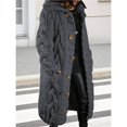 thumbnail image 4 of Cárdigan de Larga de Punto Grueso para Mujer, Suéter de Otoño Invierno de Gran Tamaño con Botones y Bolsillo. Gris Oscuro XXL, 4 of 7