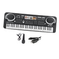thumbnail image 1 of Teclado de Piano Electrónico de 61 teclas que interactúa con la familia con micrófono juguete educativo de música práctico para fiesta de cumpleaños Negro, 1 of 10