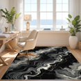 thumbnail image 3 of Design&I 8'x10' Washable Area Rug Abstract Distressed Swirl Entryway Hallways Long Boho Hallway Playful Expressive for King Size Bedroom, Under Bed, Sleek Flatweave Pet Friendly, 3 of 7