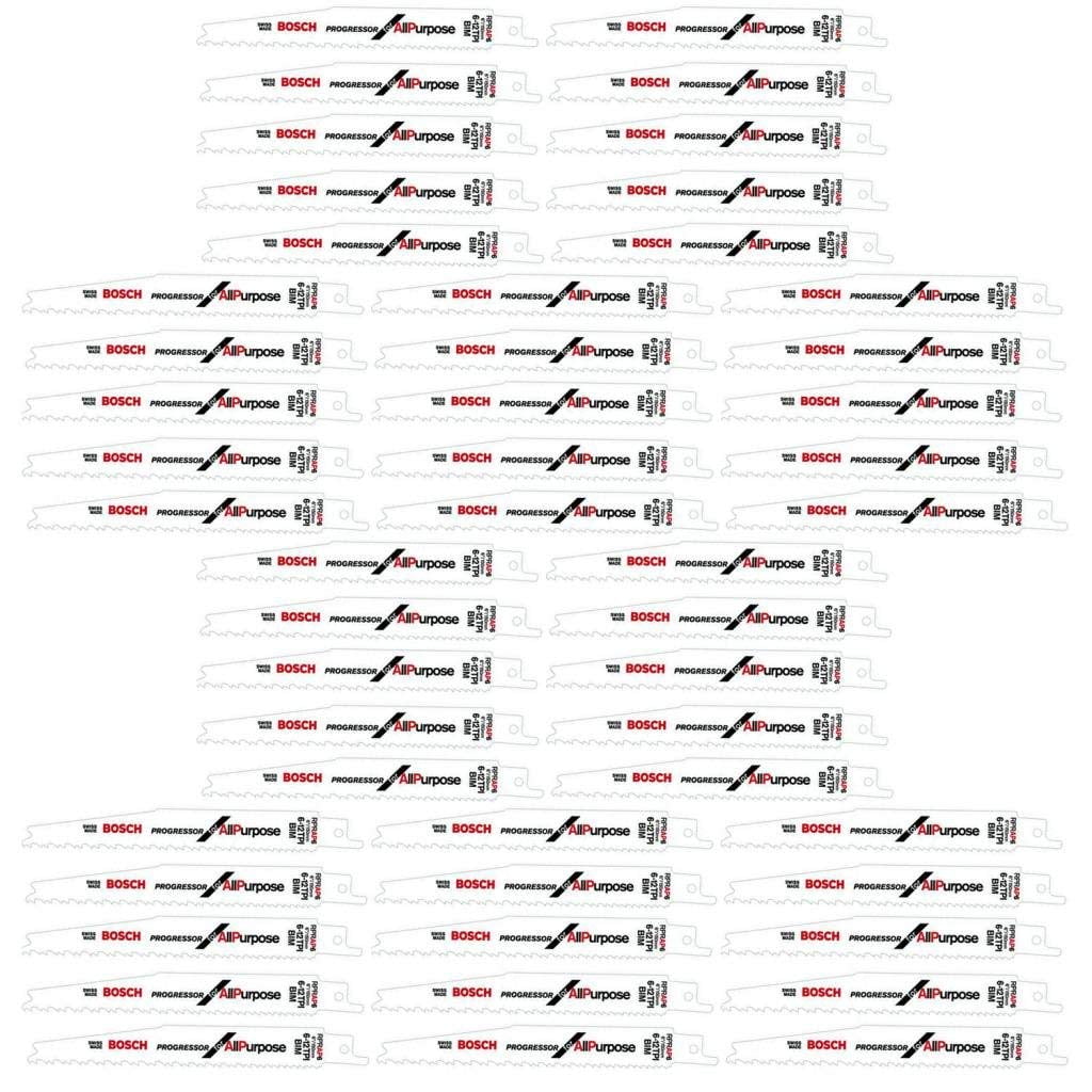 Bosch RPRAP6 (50 Pack) 6-Inch 6/12 TPI Wood Cutting Reciprocating Saw Blades # RPRAP6B-50PK