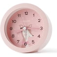 thumbnail image 2 of Kojooin Cartoon Animal Round Alarm Clock with Night Lamp Home Portable Cute Bedside Desk Clock for Kids Ultra-quiet Sweeping Soft Warm-light,Pink, 2 of 8