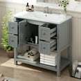thumbnail image 2 of YesFashion 36'' Bathroom Vanity with Under Mount Sink,Free Standing Vanity Set with 4 Drawers Soft Closing Doors,Solid Wood Frame Bathroom Storage Cabinet, 2 of 10