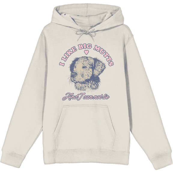 I Like Big Mutts And I Cannot Lie Whimsical Dog Adult Sand Long Sleeve Hoodie-Medium