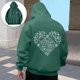 thumbnail image 1 of MHFRRA Sudadera con Capucha Estampada de Color Sólido para Hombre y Mujer, Abrigo Cálido y Cómodo de Invierno Verde oscuro, 1 of 7