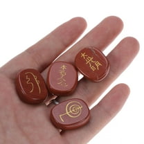 HINTRMENT Natural Stone Crystal Chakra Worry Stones Red Dark Red Flat Oval For Spiritual Practitioners