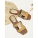 thumbnail image 4 of Fashionable Slide Sandals Women Colorblock Flat Sandals, 4 of 4