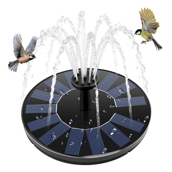 Solar Fountain Pump with 7 Spray Heads: Solar Powered Bird Bath Fountain for Ponds, Gardens, Bird Baths, Aquariums Outdoor Floating Solar Water Pump Fountain(6.3in Blue)