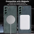 thumbnail image 4 of Funda magnética de cuero de gamuza para Samsung Galaxy, funda de carga inalámbrica Magsafe, S23, S22, S21, Ultra Plus, S21FE, Note 20 Ultra, 4 of 5