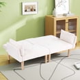thumbnail image 6 of Leumius 72 Inch Futon Sofa Bed,Velvet Futon Couch with Adjustable Backrest and Cupholders,Suitable for Apartment,Living Room,Small Space,Beige, 6 of 8