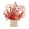 thumbnail image 2 of Florero de flores artificiales para Festival de Primavera, adorno bonsái Feng Shui, decoración de mesa para regalo de felicitación multifuncional Estilo B, 2 of 8