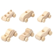 Wooden Car Painting Toys for Kids Boost Imagination 6Pcs Beige Composite Material